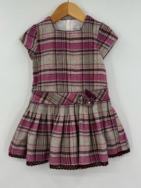 Mayoral Chic Plaid Wool Blend Drop Waist Dress | Multi | Girls 2